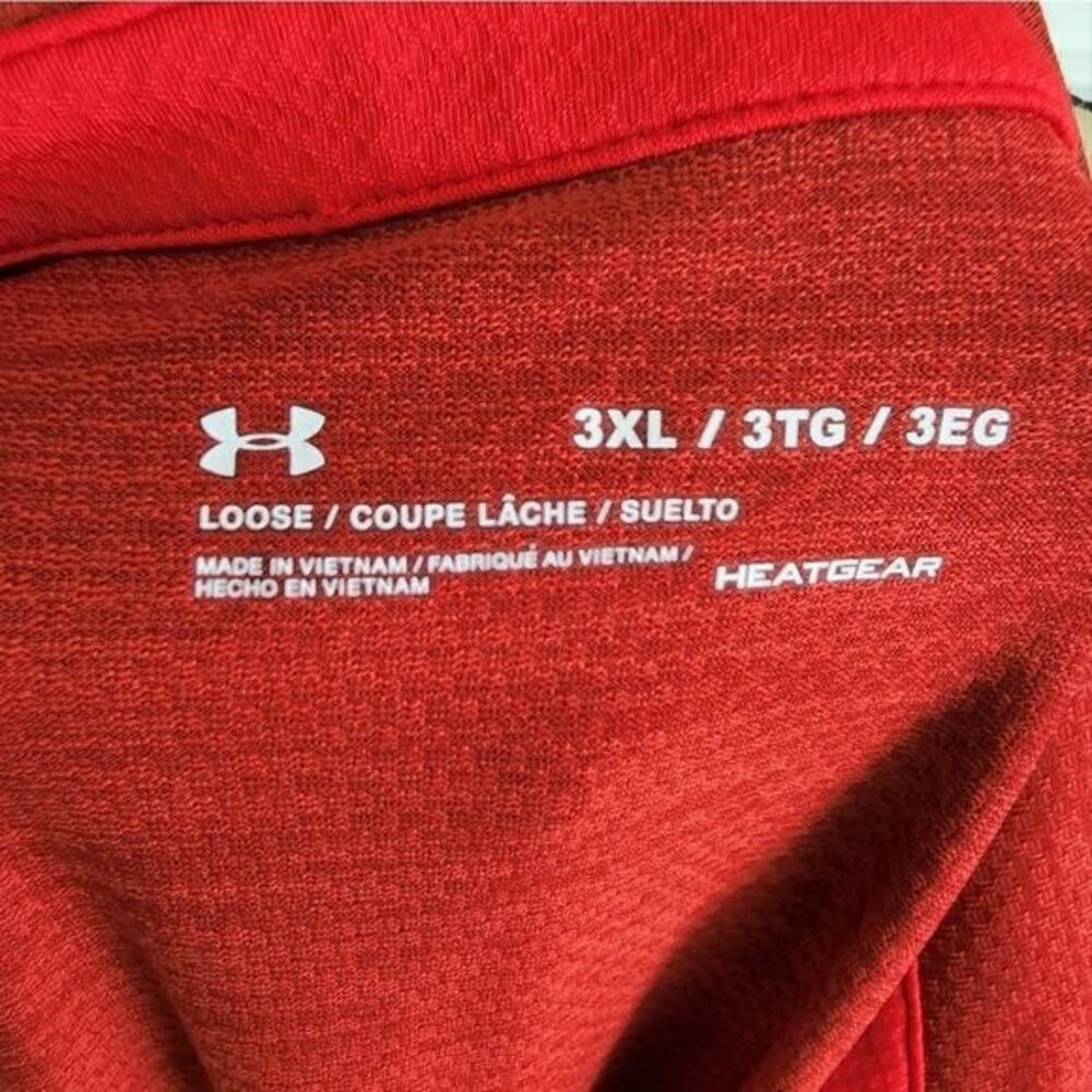Under Armour Womens 3XL Red HeatGear V-Neck Polo Shirt 1348083 New - Picture 4 of 5